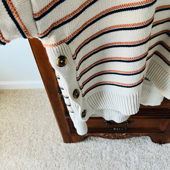 Madewell Brownstone Side-Button Sweater in Stripe, Size XL - Picture 4 of 4
